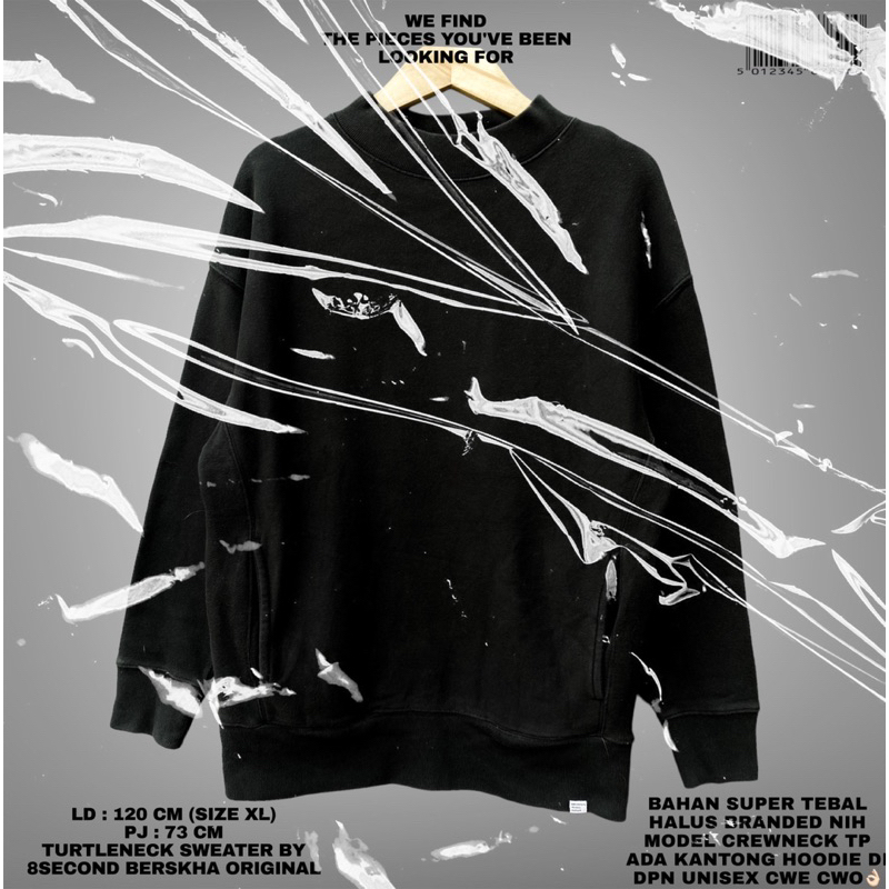 8SECOND BERSKHA ORIGINAL/TURTLENECK SWEATER CREWNECK/OVERSIZE SWEATER/BRANDED CREWNECK/VINTAGE SWEAT