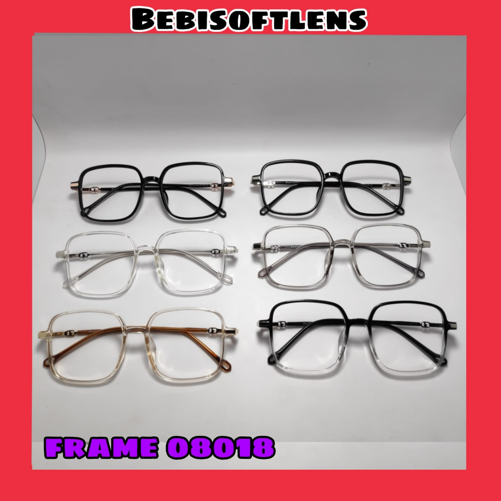 Kacamata 08018 Lensa ANTI BLUERAY BLUECROMIC Kacamata Minus Murah Anti Radiasi Kaca Mata Minus Wanita Pria / Eyeglass / BB