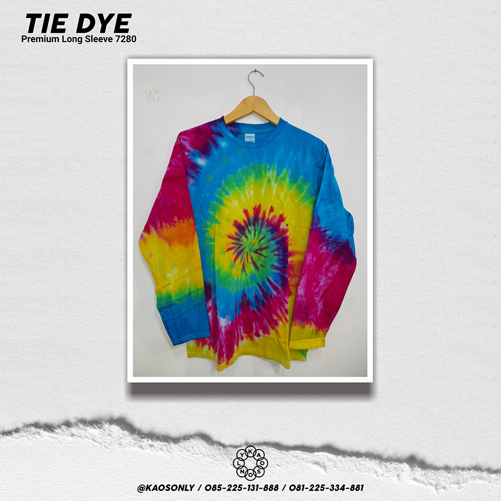 Kaos Tie Dye Panjang NSA premium Merah Biru Kuning Hitam
