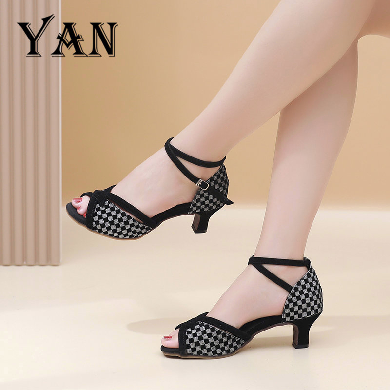 YAN Sandal High Heels Wanita Sepatu Hak 5cm Sepatu Dance Wanita