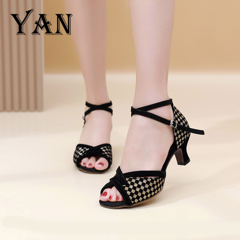 YAN Sandal High Heels Wanita Sepatu Hak 5cm Sepatu Dance Wanita