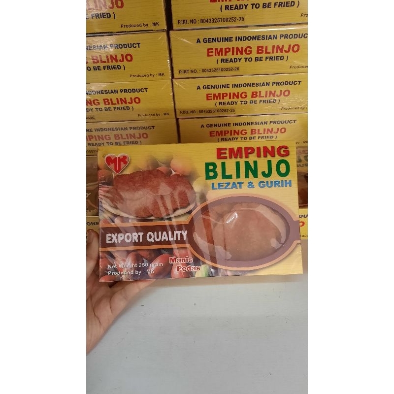 

Emping Pedas Manis Mentah MK Kualitas Export 250 gr Kemasan Box