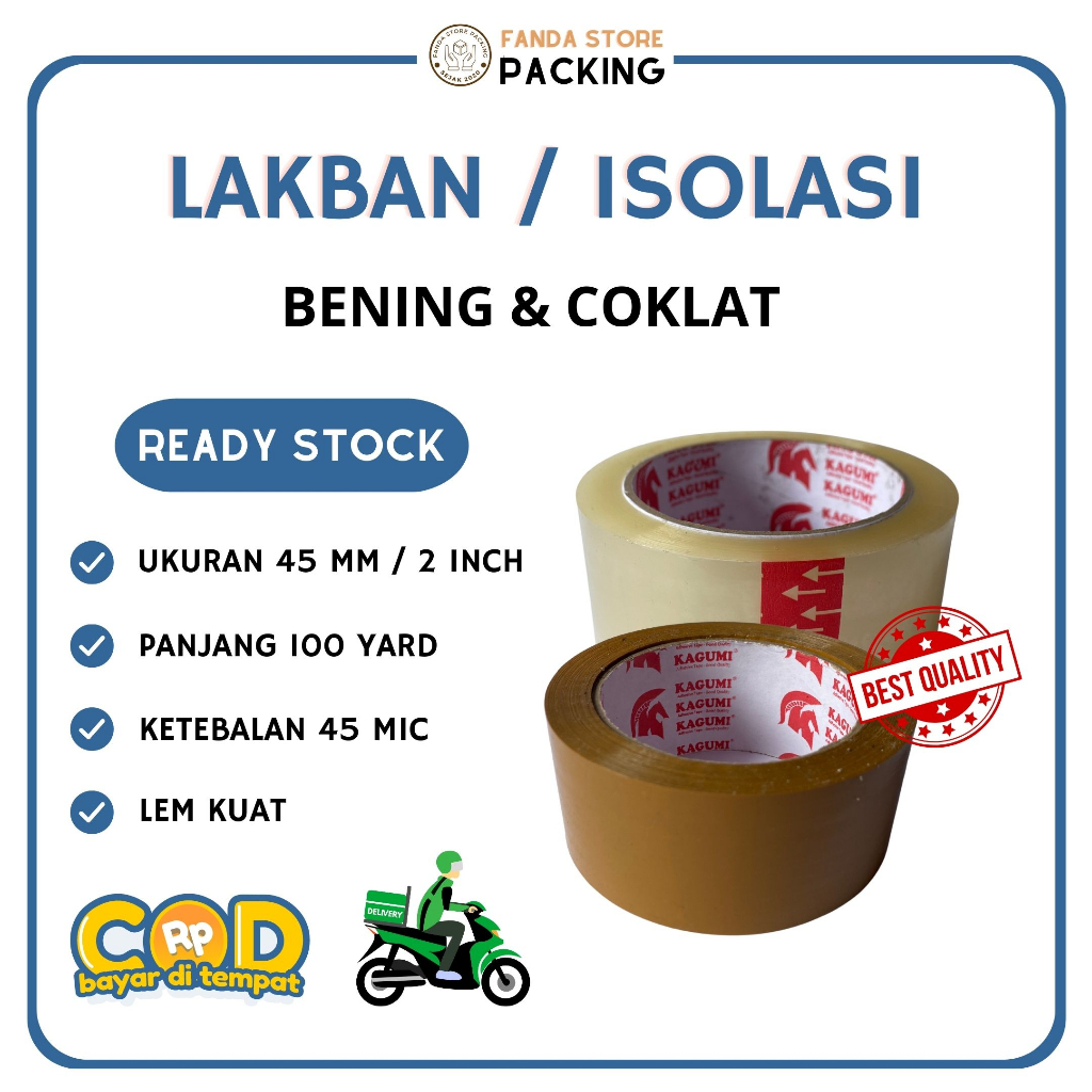 

Lakban 45 mm x 90 Yard Bening & Coklat - Lakban Bening 90 yard - Lakban Coklat 90 yard