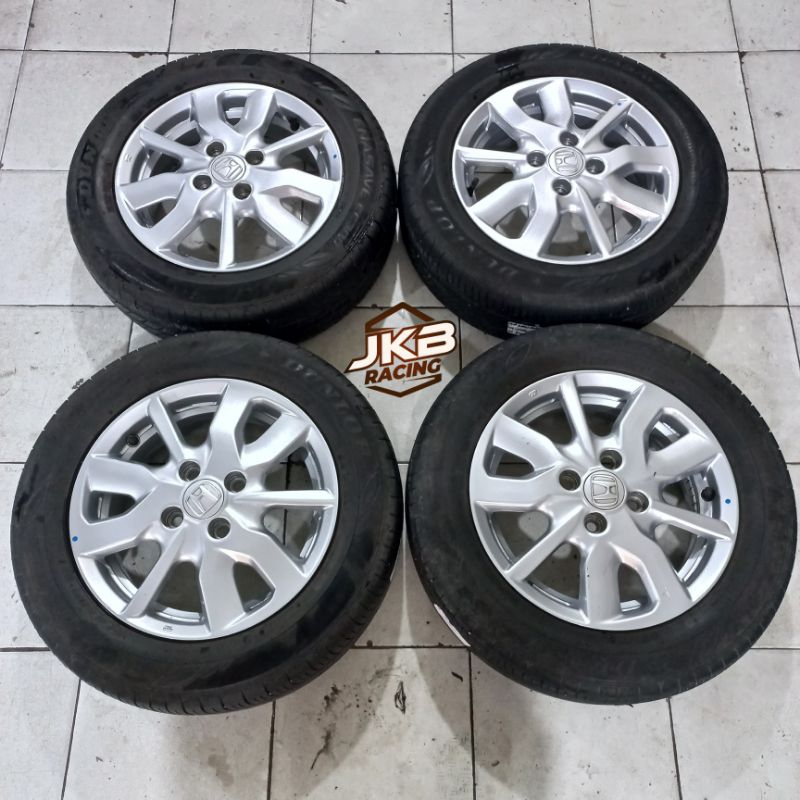 VELG STANDAR HONDA BRIO SATYA R14 SEPAKET BAN DUNLOP ENNASAVE