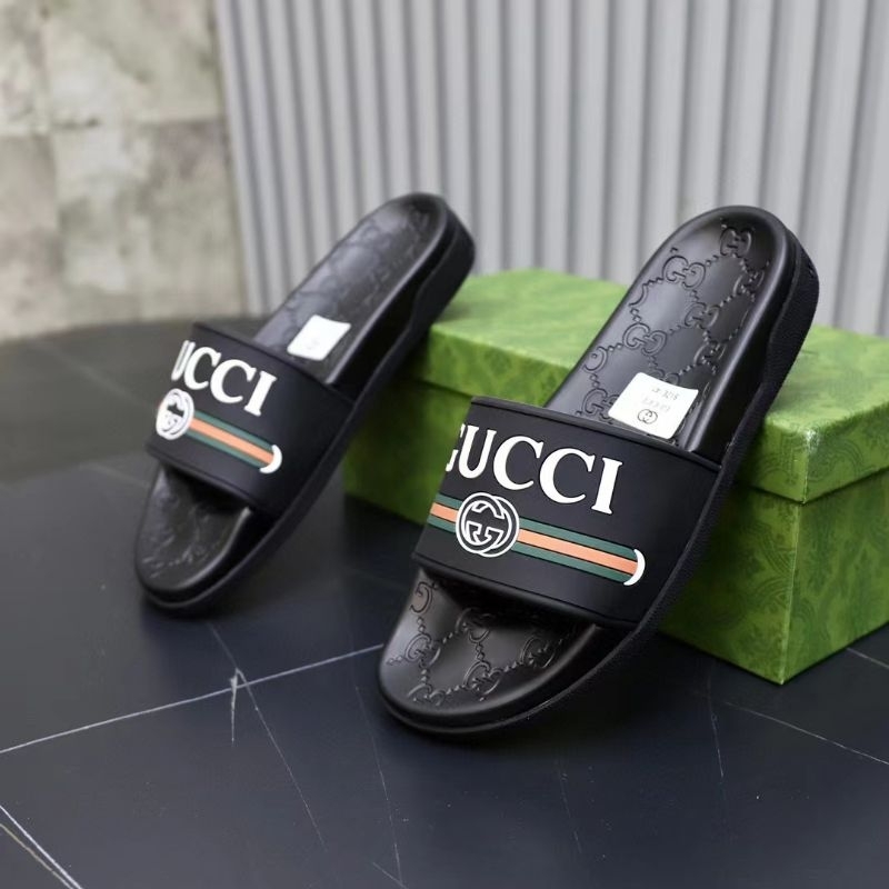 sandal pria slide gc sendal cowok selop import p1shoes hitam rubber