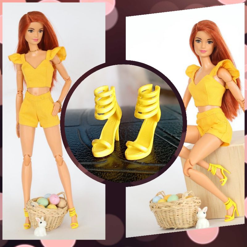 Sepatu Yellow Barbie Collection Original Mattel