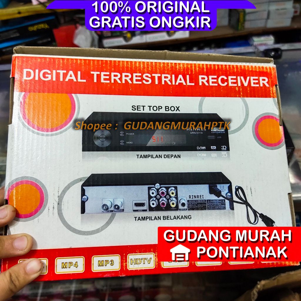 STB BESAR BODY PANJANG Set Top Box Digital Tv Receiver RINREI DRN-511C DVB T2 - BISA YOUTUBE