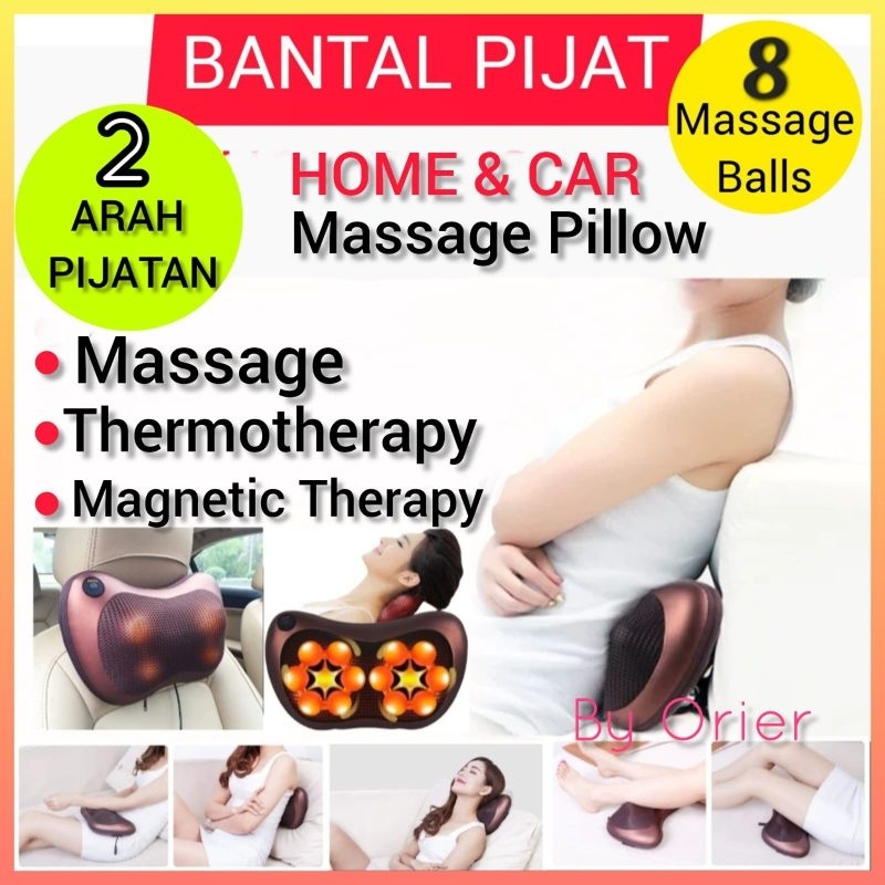 BANTAL PIJAT 8 BOLA PORTABLE 2 ARAH PIJATAN HOME AND CAR MASSAGE PILLOW