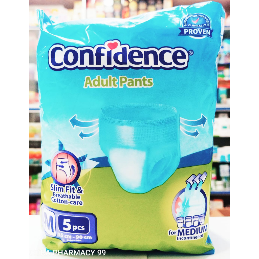 Confidence Adult Pants 𝐔𝐤𝐮𝐫𝐚𝐧 𝐌 𝐢𝐬𝐢 𝟓𝐩𝐜𝐬 - Premium Pants Popok Celana Dewasa dan Lansia