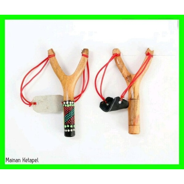 Mainan Ketapel Kayu anak - anak motif polos children's wooden catapult toy Indonesian traditional cu