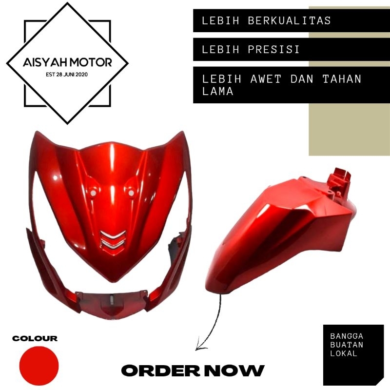 Cover Bodi Spakbor Depan Tameng Honda Beat FI Warna Merah Tahun 2012-2014