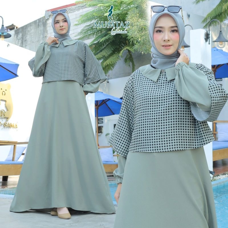 Gamis NAJWA YASMIN mumtaz VEST EXCLUSIVE outfit style remaja terbaru masa kini