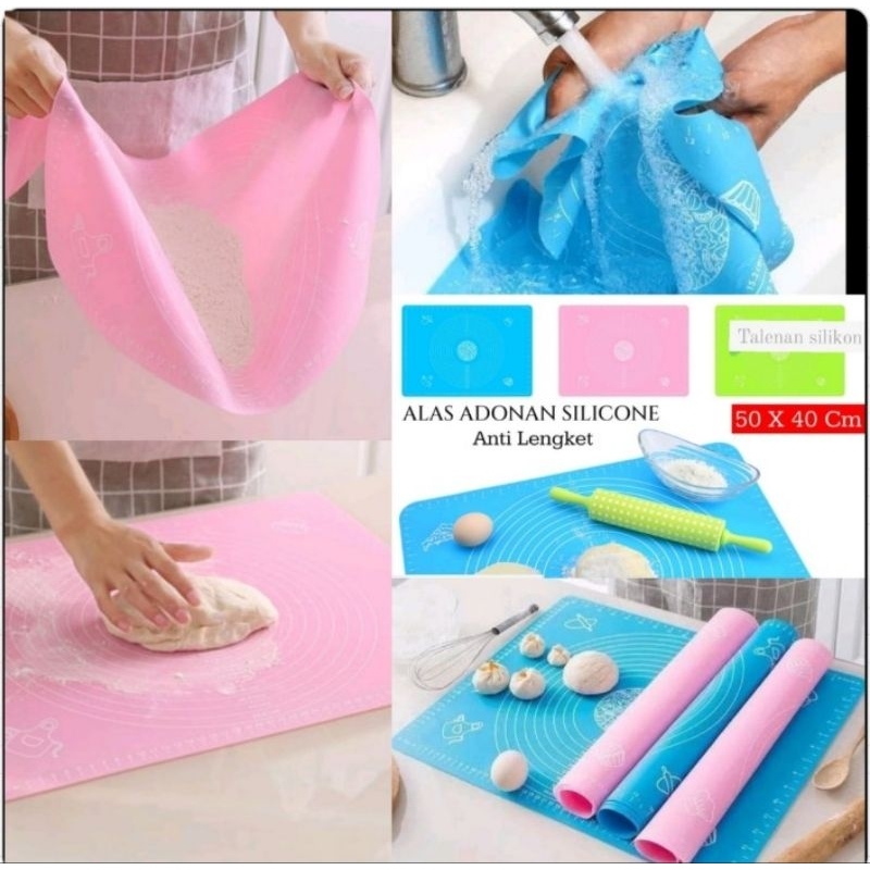 Talenan silokon/alas adonan kue silikon