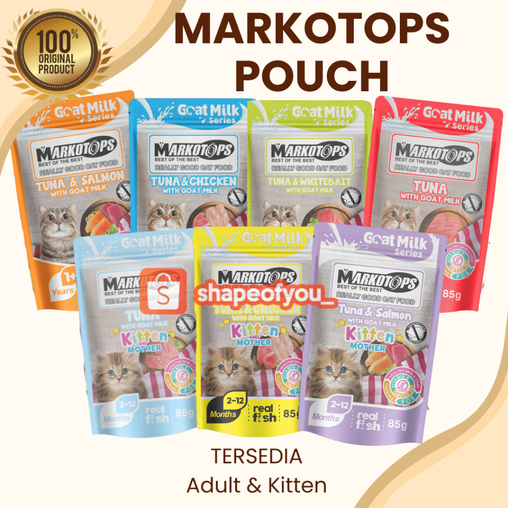 Markotop Pouch 85gr Cat Wet Food Makotops Kitten Sachet Makanan Basah Kucing Saset