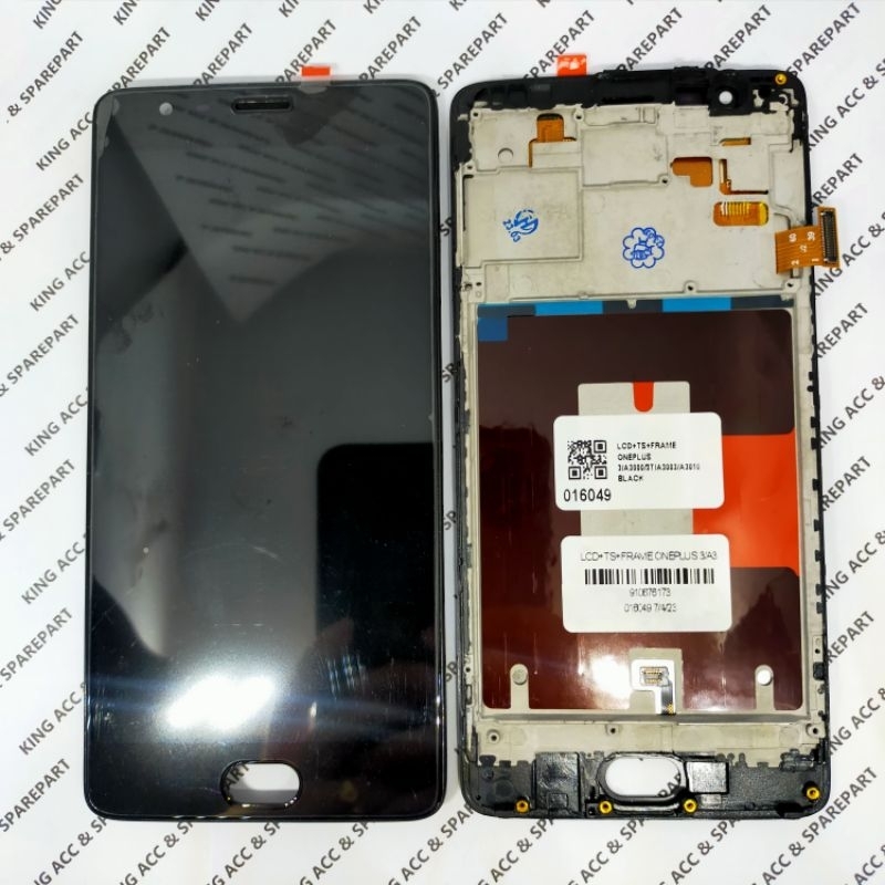 LCD TOUCHSCREEN FRAME ONEPLUS 3 / ONE PLUS 3 / ONEPLUS 3T / A3000 / A3003 / A3010 BLACK