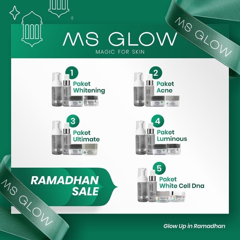 MS GLOW SKINCARE Paket Wajah Luminous/whitening/acne/ultimate