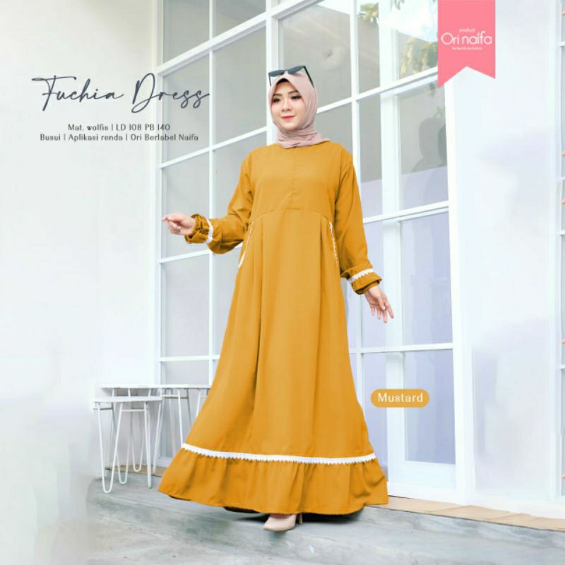 Fuchia dress maxy gamis fashion muslim wanita original fashion solo