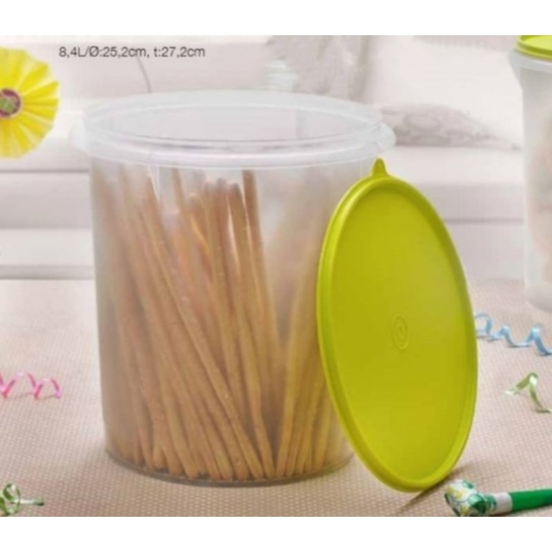 Giant Canister jadul base putih transparan dan tutup hijau(1)