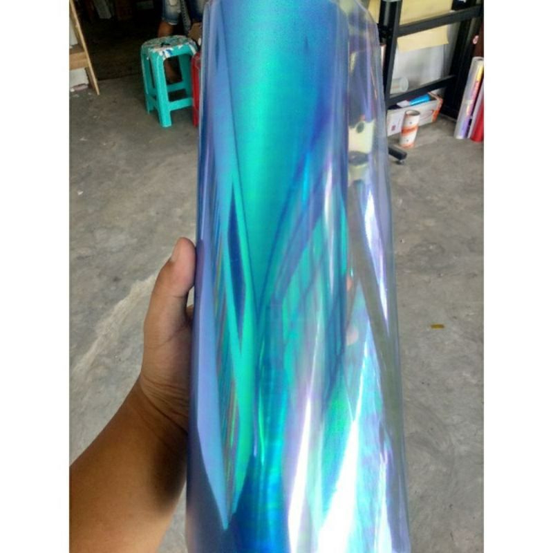 sekotlet stiker lampu pelangi biru