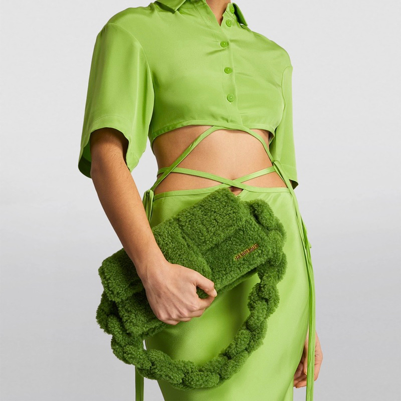 Original Jacquemus Le Bambidou Shearling Flap Shoulder Bag