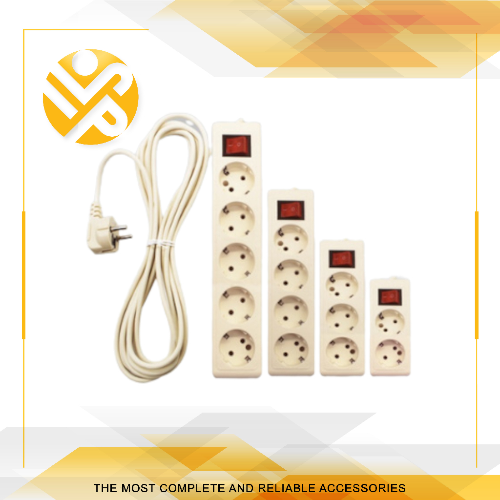 Stop Kontak Lubang 2 3 4 5 + Kabel 5 Meter / Colokan Listrik