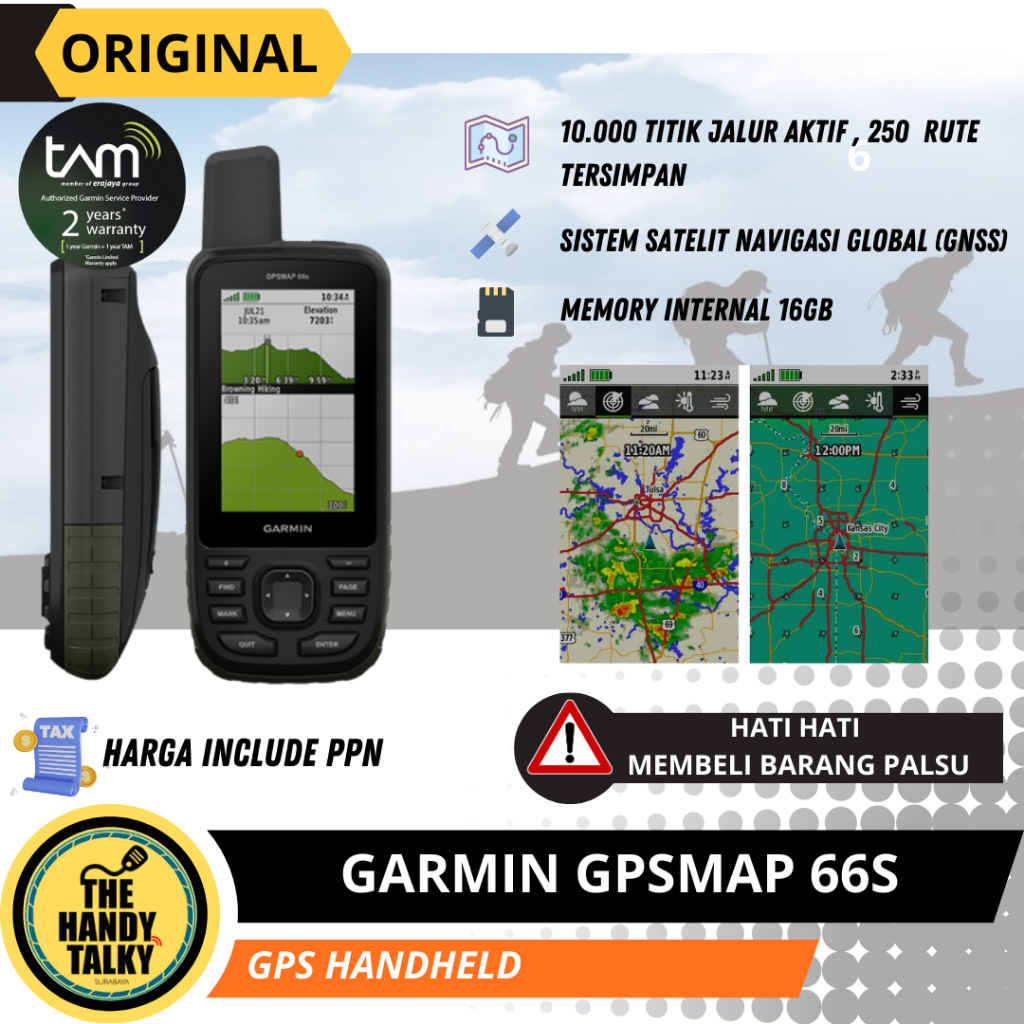 GARMIN GPSMAP 66S NEW ORIGINAL GARANSI RESMI TAM 2 TAHUN