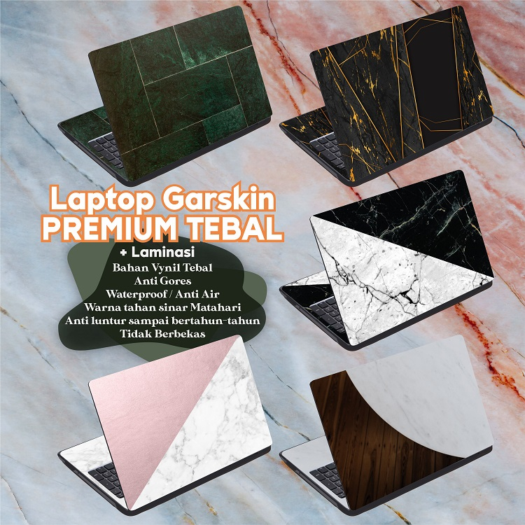 Garskin Laptop Anti Gores Mozaik Marmer Marble Premium Full set 10 12 13 14 15 inch  Universal Untuk Semua Merk Laptop