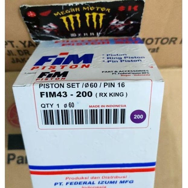 ORI Piston Seher Kit Set FIM43 Oversize OS 200 (60) RX-King Cobra - New