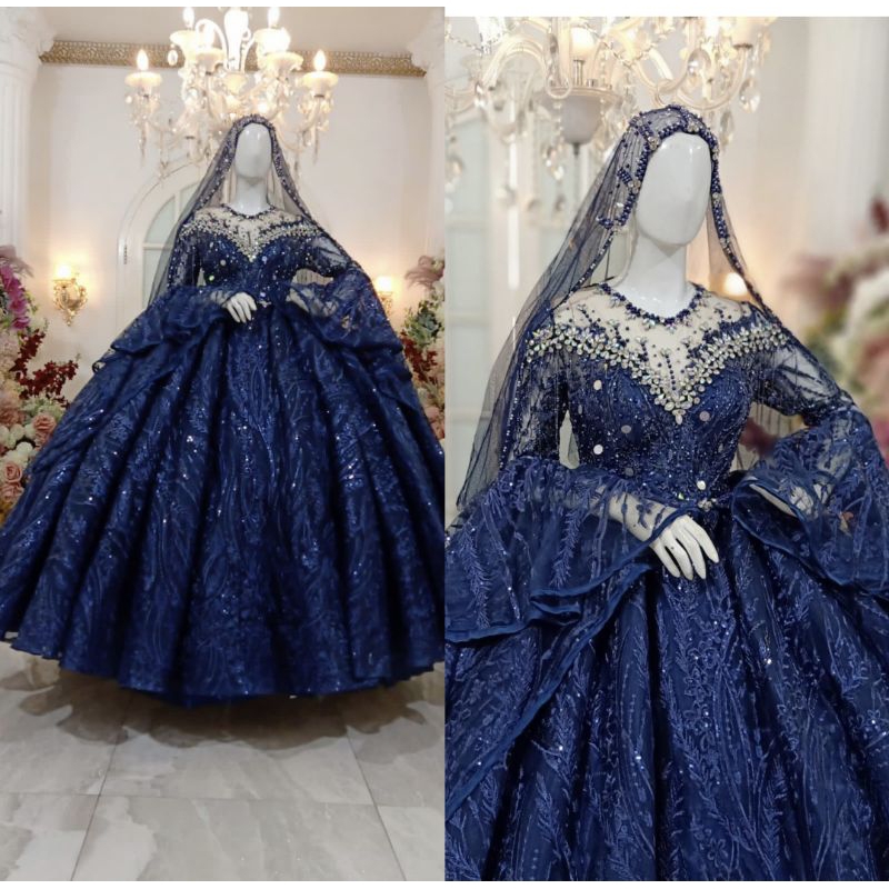 GAUN PENGANTIN BARBIE GOTIK MEWAH BEREKOR //GAUN WEDDING TILE AKAR TRIDI FULL PAYET