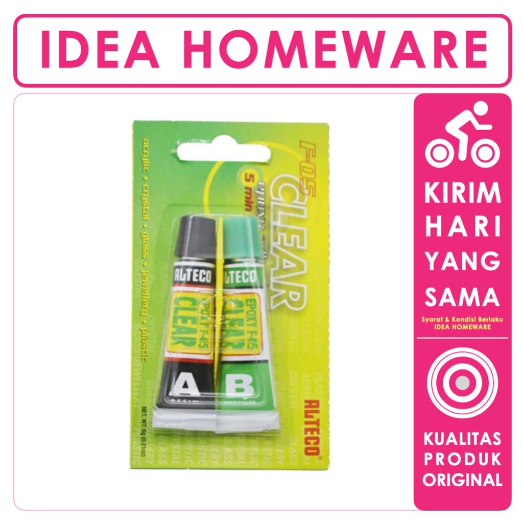 

Lem 5 menit ALTECO 6 gr / ALTECO EPOXY ADHESIVE F 05 Clear / Lem Besi Murah Japan
