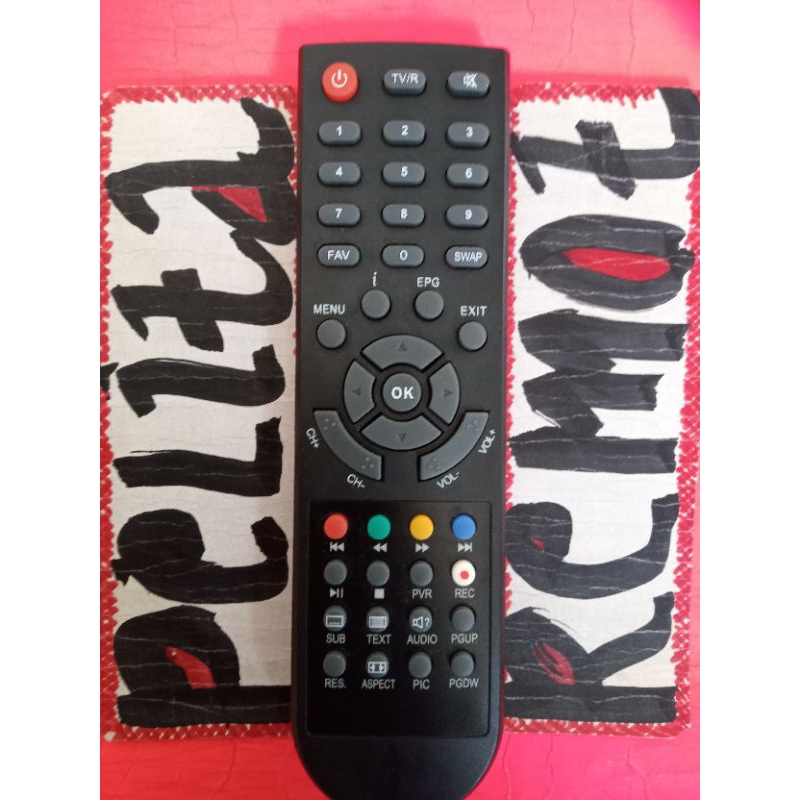 Remote Remot control STB PF 209 DVB T2 TV Receiver digital parabola original terlengkap