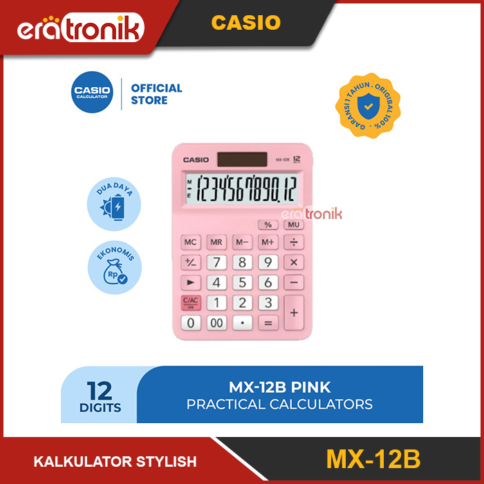 

Kalkulator Casio MX-12B Pink Kalkulator Stylish Kalkulator Colorful