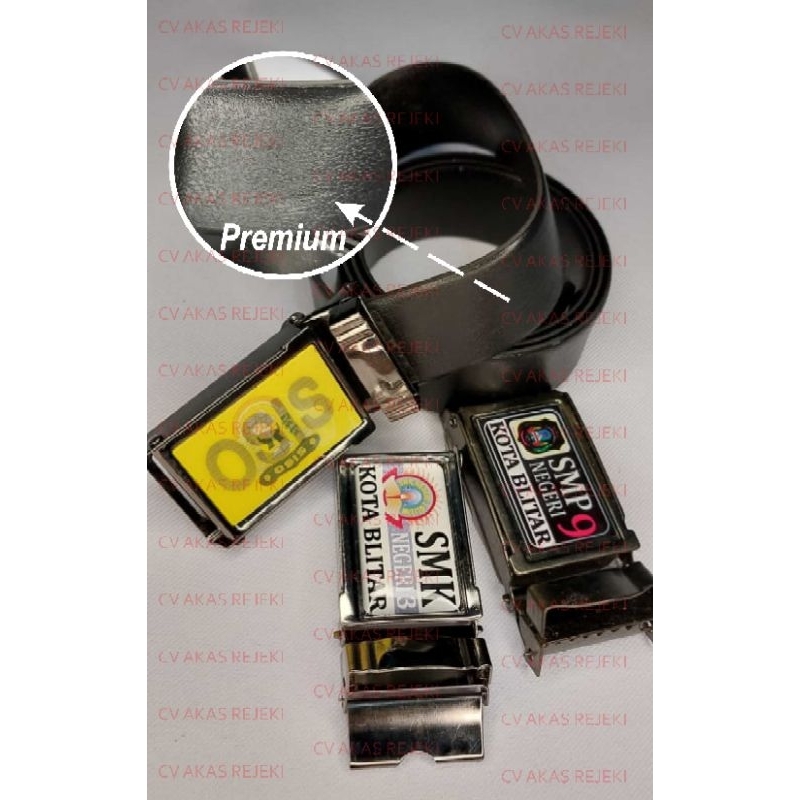 Custom sabuk / ikat pinggang kualitas impor logo sekolah untuk SMP dam SMA