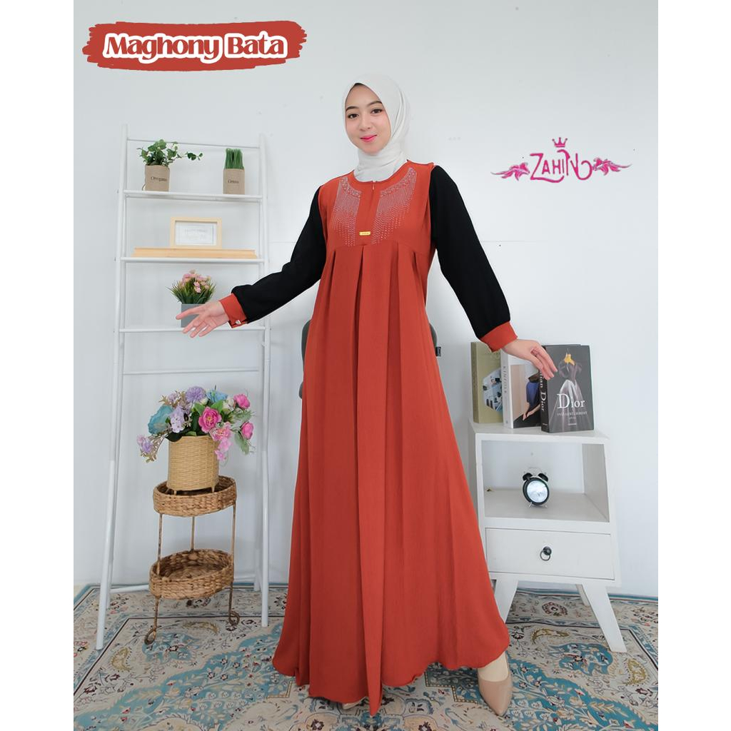 DRESS ALLIYA &amp; ZAHWA by zahin Set outer ayyura eliya syaffa CRINGKLE sabyan muslim syari stelan kerja kuliah TERBARU