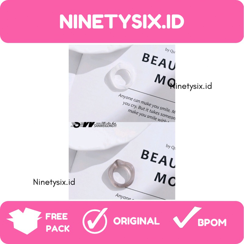 Cathy Rings Plastic Cincin Plastik Resin Korean Simple / Cincin Asimetris Colorfull Pvc / Cincin Wanita Lucu Unik