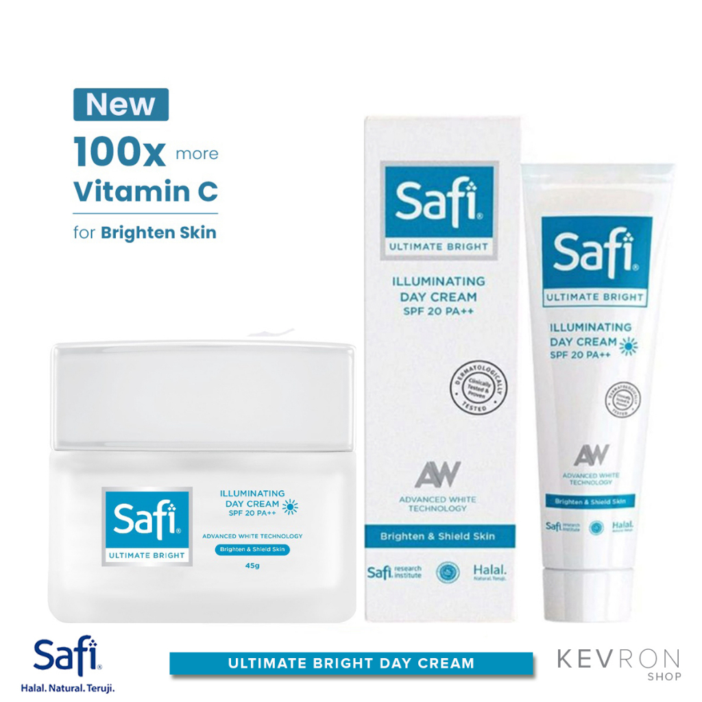 Safi Ultimate Bright Illuminating Day Cream SPF20 PA++ (20gr/45gr) - Krim Siang Pelembab Wajah Safi