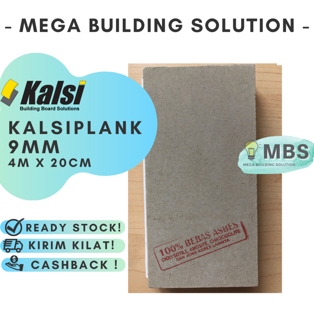 Lisplang Kalsi  9mm Polos & Cedar Kayu 4m / LisPlank Kalsi / Papan Sirip Kalsiplank/ KalsiBoard
