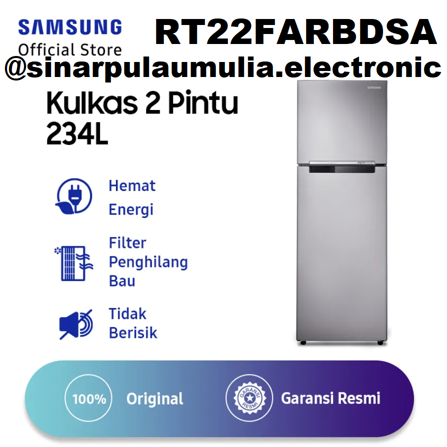 Samsung Kulkas 2 Pintu 236 Liter - RT22FARBDSA / RT 22 FAR BDSA / RT 22FAR BDSA / RT 22 FARBDSA / RT