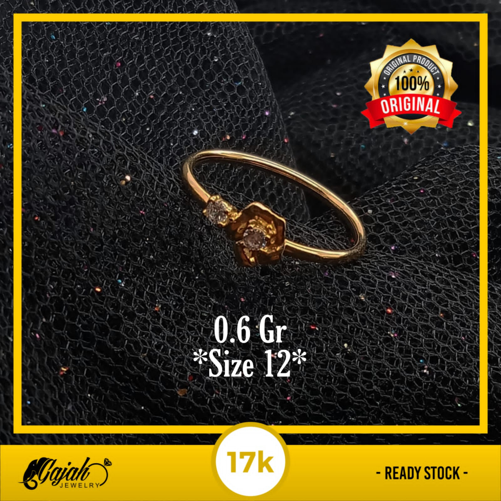 Cincin Emas 17K - 0.6 Gr Kadar 750 - 4689