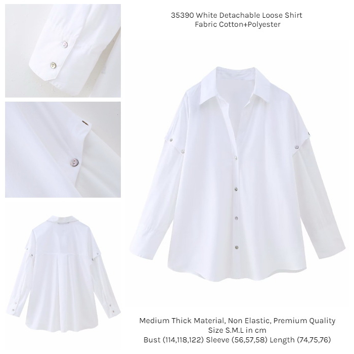 35390 Kemeja Putih Wanita Oversize Blouse Putih Jumbo Atasan Putih Big Size