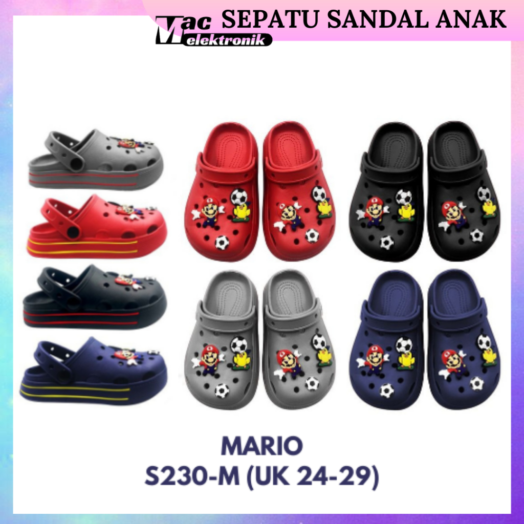 SEPATU SANDAL BAKPAO/BAIM ANAK SANDAL KODOK UNTUK ANAK SPRIDERMAN CAPTAIN AMERICA MARIO