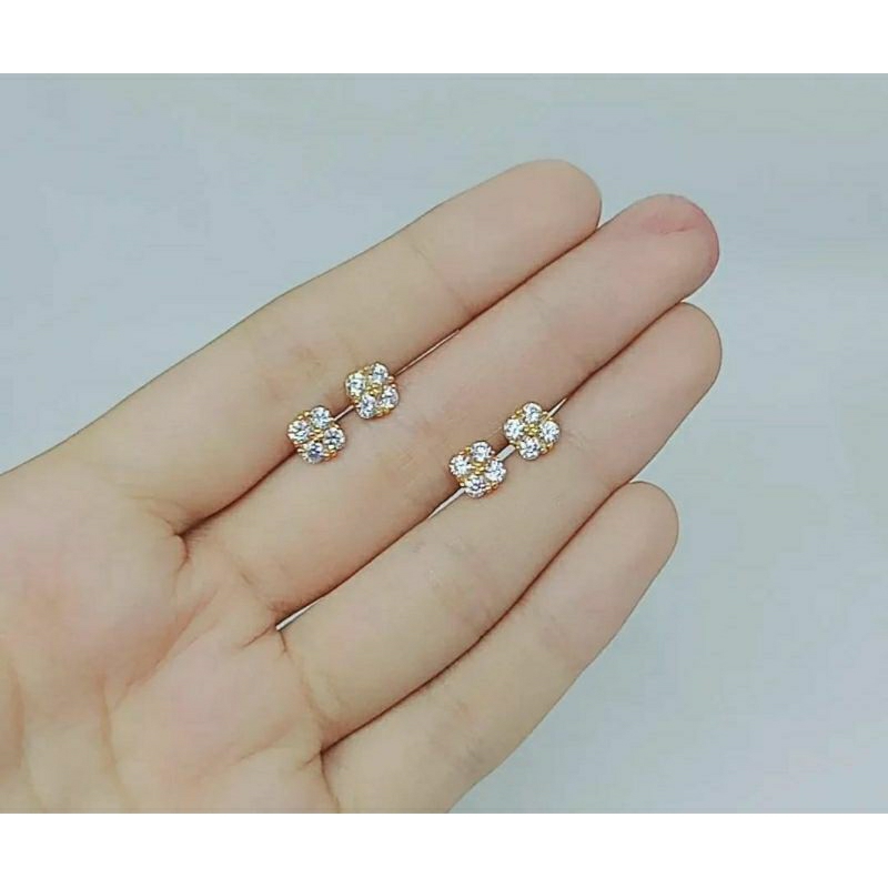 giwang mata putih 4/perak asli silver 925 lapis emas/perhiasan fashion wanita terbaru