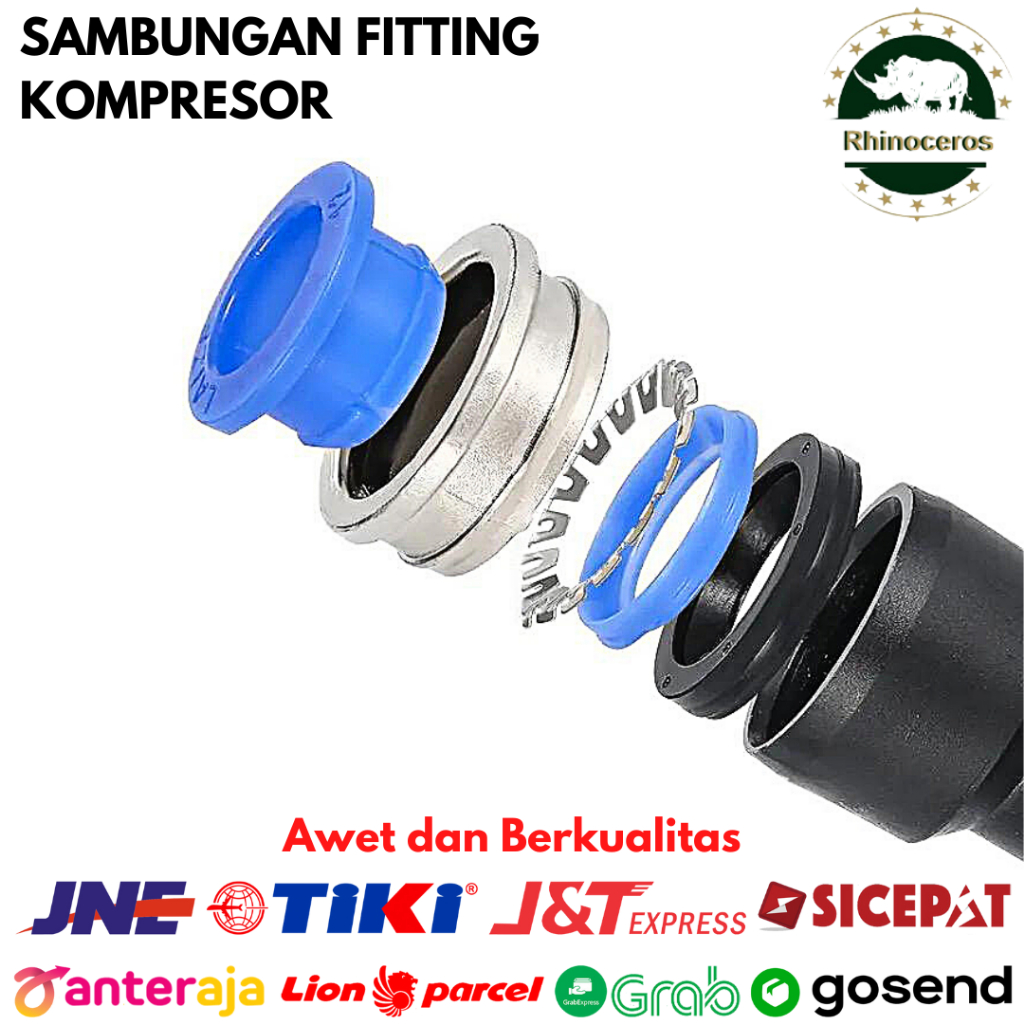Fitting Pnuematic Reducer Selang Lurus dan Letter T 1/4 Inch