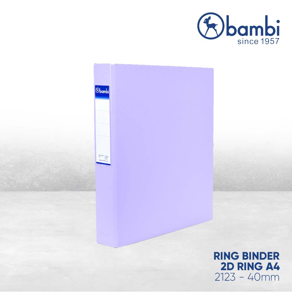

Bambi Ring Binder A4 2 Ring Type D All Color Jumbo Size 40 mm Original