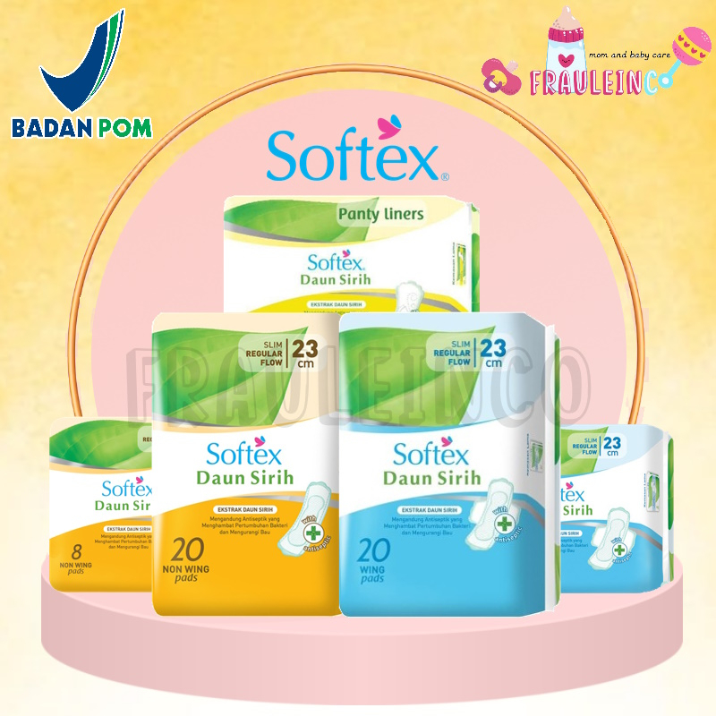 *FRAULEINCO* Softex Daun Sirih 23cm Wing / Non Wing / Softex Daun Sirih Panty Liner / pembalut wanita