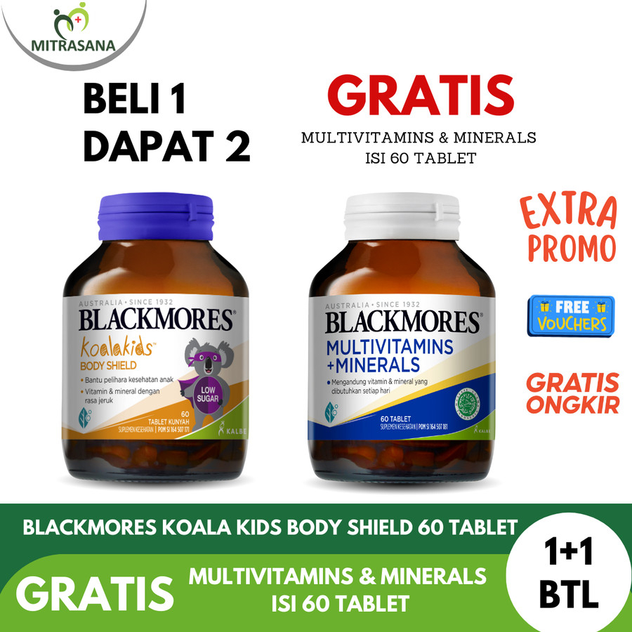 Blackmores Kids Body Shield (60) Gratis Blackmores Multivitamins Dan Minerals 60 Tablet