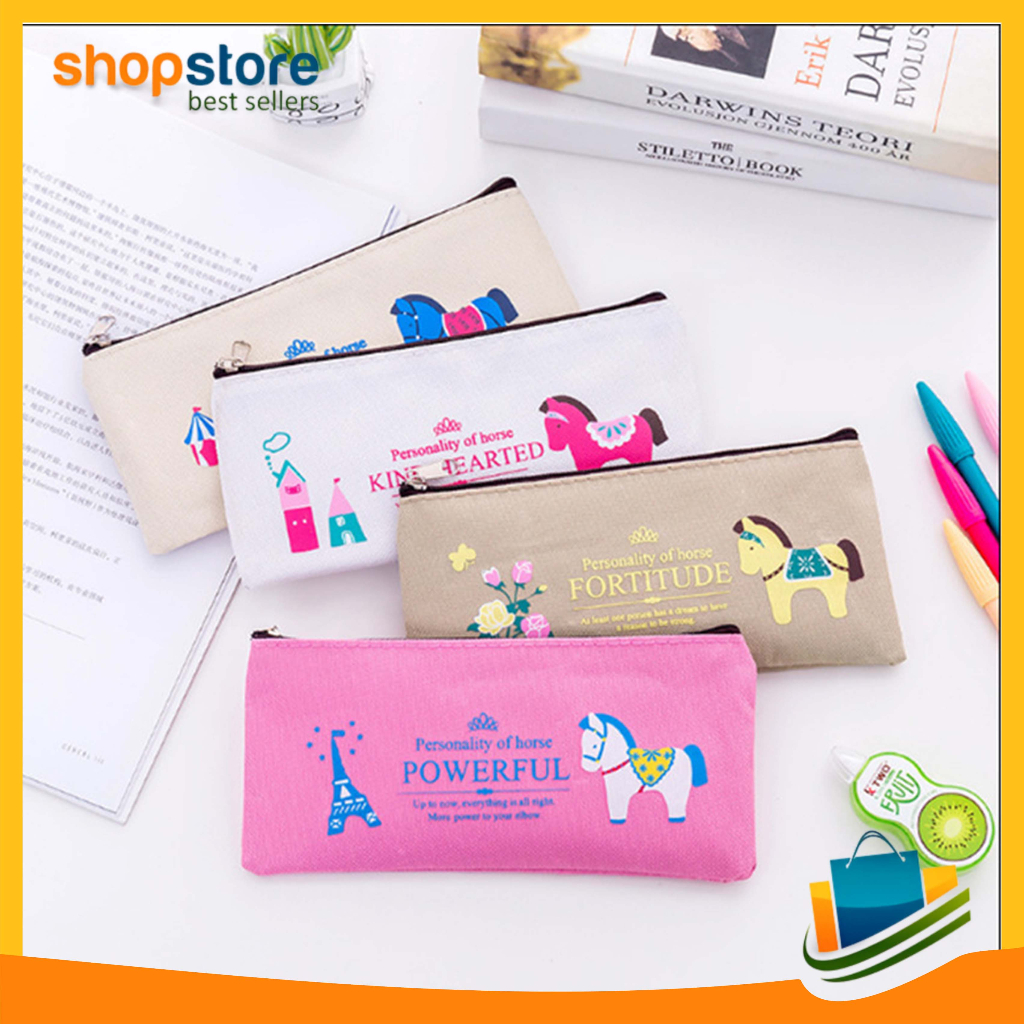 

Tempat Alat Tulis Motif Kuda Poni Lucu Tas Pensil Pulpen Import COD 902