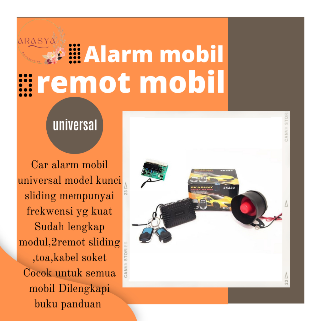 Alarm mobil/remot mobil universal