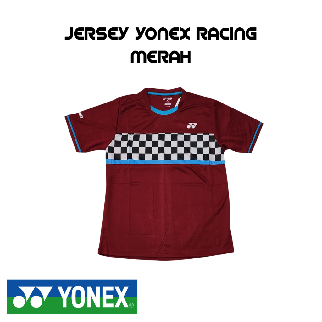 Kaos Olahraga Badminton Bulutangkis Yonex Racing Merah JWL