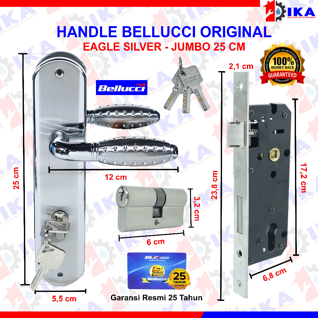 Kunci Pintu Besar Bellucci Eagle NP Handle Besar Bellucci  Handle Stainless Handle pintu besar kunci pintu besar komplit